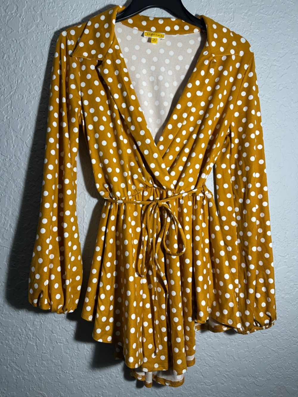 Yellow Polka Dot Long Sleeve asymmetrical dress/blouse 

Style it your way